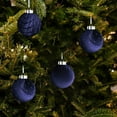 thumbnail image 4 of Velvet Flocked Shatterproof Christmas Ornament Hanging Decorative Bulbs For Holiday Party, 4 of 4