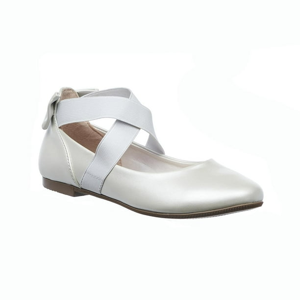 Flats Ballerina Niña Moda Casual Cómodo Tipo Piel Blanco Perla Moño Trasero Tirantes 005A4R blanco 19 Tropicana 005A4R