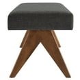 thumbnail image 5 of Accent Chair Bench, Dark Gray, Fabric, Wood, Living Room Lounge Cafe Lobby Hospitality Restaurant, Modern Contemporary, HB37630, 5 of 9