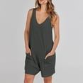 thumbnail image 5 of TrendVibe365 Casual Rompers for Women Gray Pants Solid V Neck Comfy Jumpsuits Tank Shorts Sleeveless Overalls with Pockets Clothes People Doop, 5 of 7