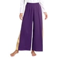 thumbnail image 4 of Yartina Womens Praise Dance Dresses Asymmetric Overlay Dress with Wide-Leg Pants Worship Dance Outfit Purple L, 4 of 7