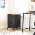 thumbnail image 2 of 5-Drawer Chest, File Cabinet, Office Cabinet with Drawers, Rolling Printer Stand, Filing Cabinet for Living Room, Home Office, Nonwovens Drawer, Easy Assembly, Black, 2 of 18