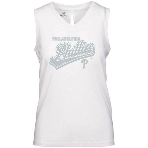 Women's Levelwear  White Philadelphia Phillies  Paisley Sweep V-Neck Tank Top