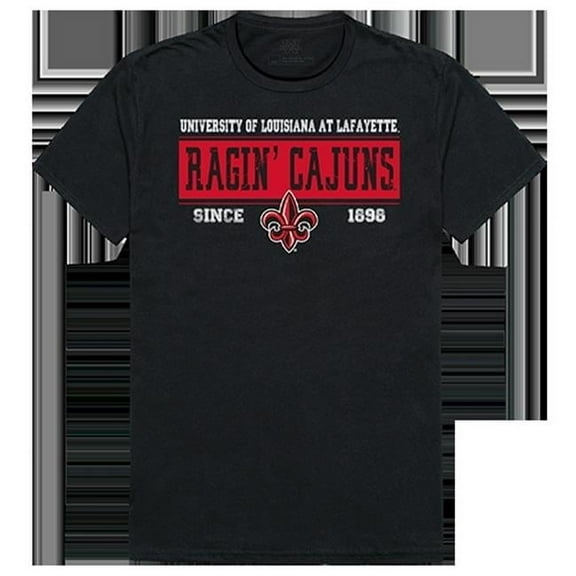 W Republic Apparel 507-189-E27-05 University of Louisiana at Lafayette Established Tee Shirt - Black, 2XL