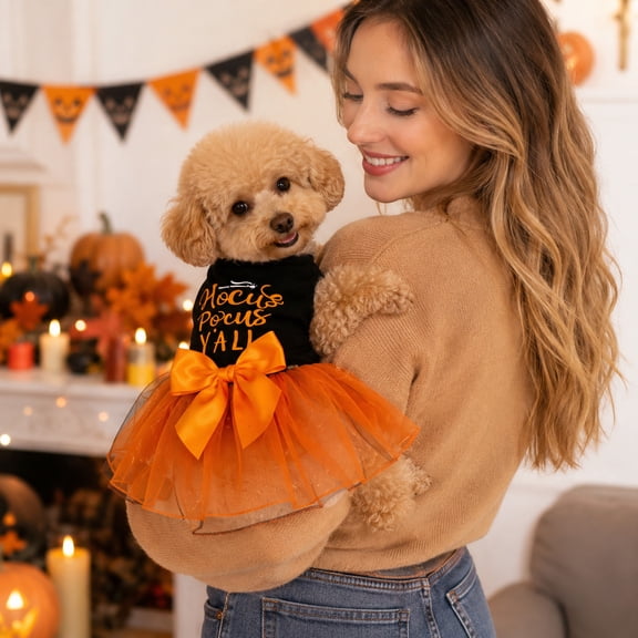 Halloween Dog Outfit, Spooky Halloween Dog Outfit for Small Medium Large Dogs and Cats, Fun Pet Halloween Cosplay with Adjustable Fit for Halloween Party Trick or Treat Cosplay Daily Wear