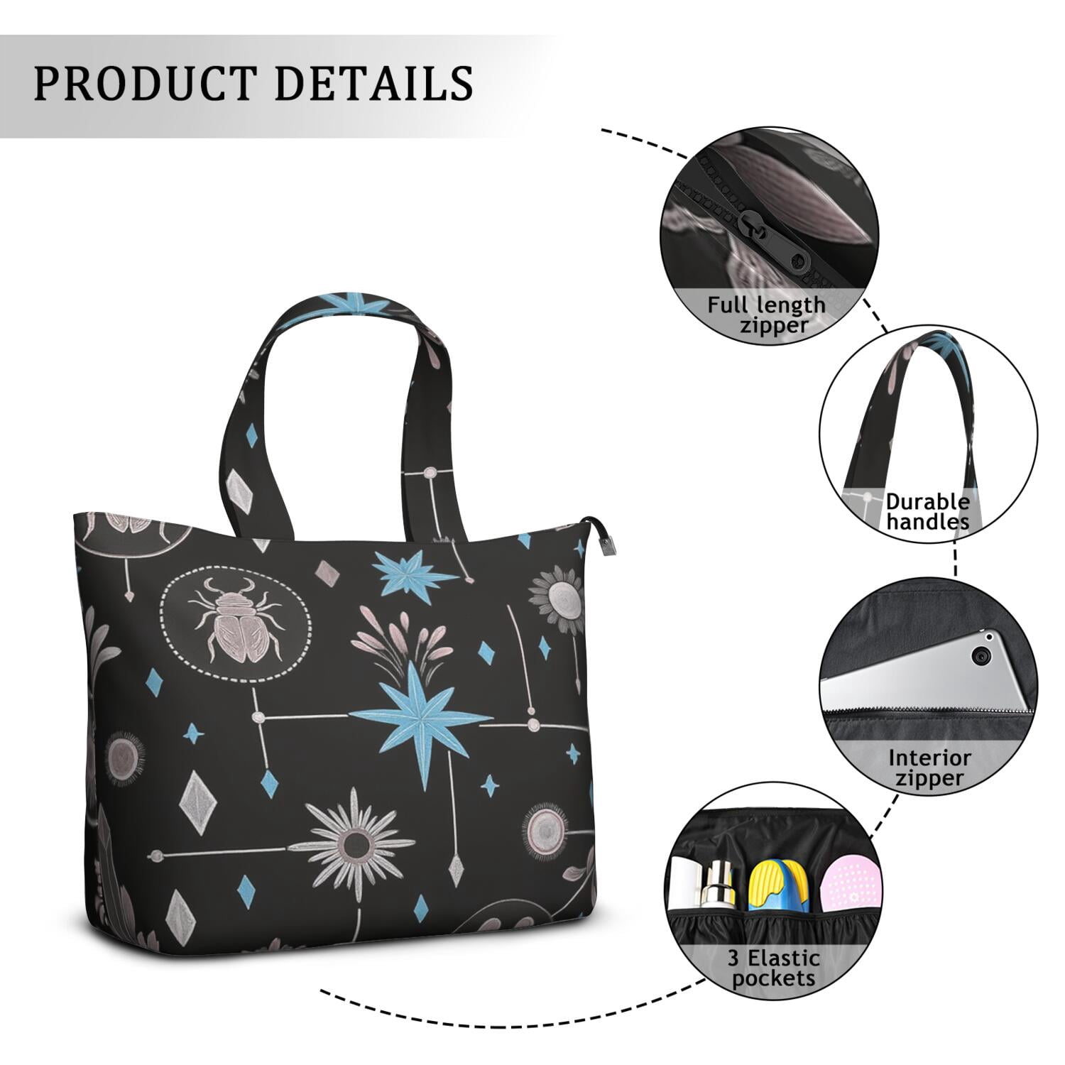 Weekender Bag Gothic Butterfly Moon Overnight Duffel Carry-On Tote Bag Fit . Inch Laptop Computer Gym Duffle for Gym Sessions Yoga Classes