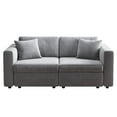 thumbnail image 6 of PPorfamilia 71" Velvet Loveseat, Modular Sectional 2 Seater Deep Seat Sofa with Storage, Soft Upholstered Couch with Cushions and Pillows for Living Room, Gray, 6 of 6