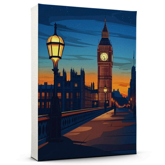 London Travel Canvas, England Canvas Print vintage, Colorful London Decor City Road, England Pictures Wall Art - 102AZ785