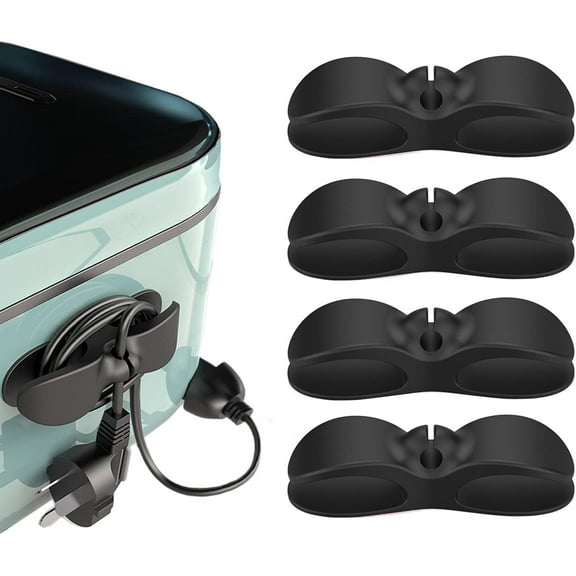 4PCS Cord Organizer for Appliances,Kitchen Appliances Cord Winder Cord Wrapper for Cable Winder,Cord Holder Cord Organizer for Appliances,Pressure Cooker,Mixer,Blender,Coffee Maker,Air Fryer(Black)