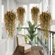 thumbnail image 1 of 4 Piezas de Flores Artificiales Colgantes, Enredaderas de Flores Artificiales, Clorofito, Flores Artificiales de Plástico para Exteriores., 1 of 5