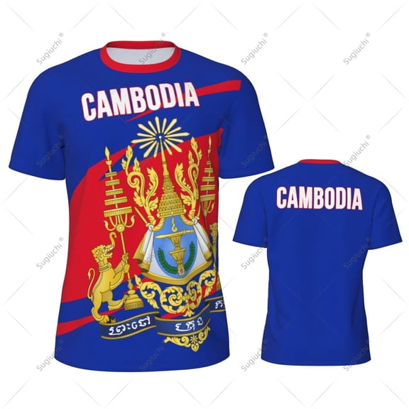 Cambodia Flag Men Sports T-shirt Women Tees jersey for Soccer Football Running Bike Tennis Fitness Fans