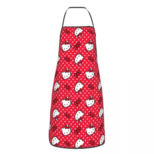 Custom Bib Hello Kitty Cat Apron for Men Women Unisex Adult Chef Kitchen Cooking Tablier Cuisine Painting