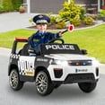 thumbnail image 2 of Honeyjoy Kids Ride on Police Car 12V 7A Battery Powered Cop Car with Remote Control White, 2 of 10