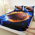 thumbnail image 3 of Castle Fairy Basketball Sport Twin Sheet Sets for Female Men,Flame Lightning Bedding, 3 of 7