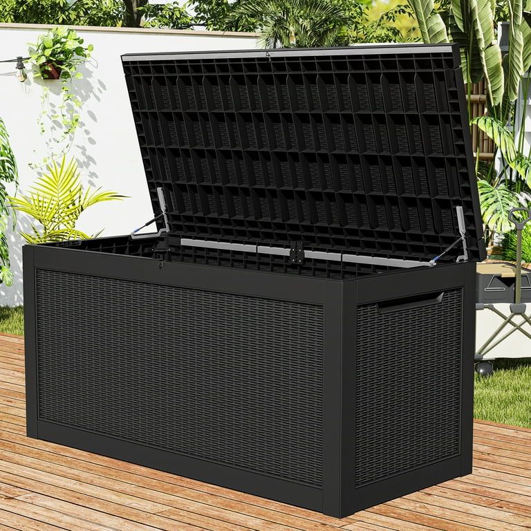 家具・インテリア VAULTROOM CONTAINER / BLK Uforic XXL 260 Gal Large Deck Box, Outdoor Rattan Storage Box