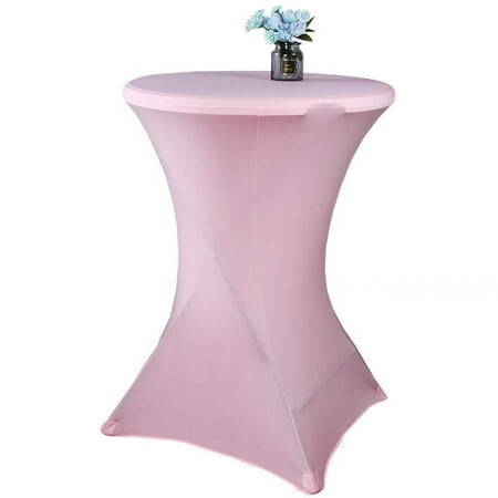 

Stretch Tablecloth - Spandex Stretch Table Cover Adjustable Polyester Table Cover for for Wedding Banquet and Party 80*110cm Pink