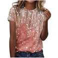 thumbnail image 3 of Ichuanyi Women's Printed Tops Summer Short Sleeve Crew Neck Shirts Casual Blouses for Women Pullover Tops Tee Shirt, 3 of 6