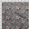 thumbnail image 4 of oneOone Polyester Spandex Gray Fabric Floral Diy Clothing Quilting Fabric Print Fabric By Yard 56 Inch Wide, 4 of 4