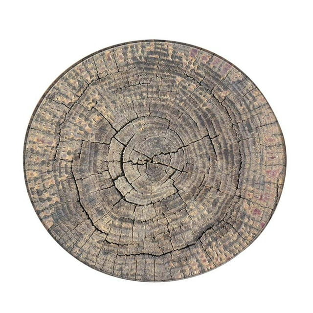 Tapis de Sol Rond à Grain de Bois pour Enfants et Famille - Tapis de Sol pour le Yoga et le Jeu