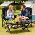 thumbnail image 5 of Oversized Camping Chair for Adults, Portable Folding Camp Chairs w/ Ice Bag & Cup Holder, Outdoor Lightweight Lawn Chair for Camping, Fishing, Picnic and Tailgates, Supports 400 Lbs - Black 2 Pack, 5 of 7