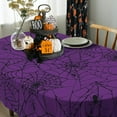 thumbnail image 4 of Halloween Oval Tablecloth Spider Web Table Cloth for Halloween Home and Kitchen Decorations - 60" X 102" Oval, 4 of 6