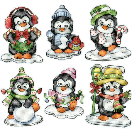 Penguins On Ice Ornaments Counted Cross Stitch Kit, 3.5