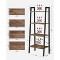 thumbnail image 3 of VASAGLE 4-Tier Ladder Shelf Ladder Bookshelf Bookcase Storage Rack with Steel Frame Hazelnut Brown and Black, 3 of 10