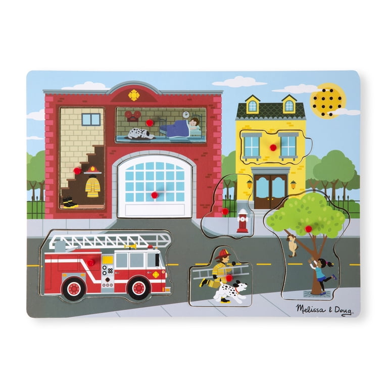 Melissa & Doug Around the Fire Station Sound Puzzle photo 1
