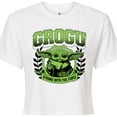 thumbnail image 3 of Star Wars - The Mandalorian Grogu Collegiate  - Juniors Cropped Short Sleeve Graphic T-Shirt, 3 of 5