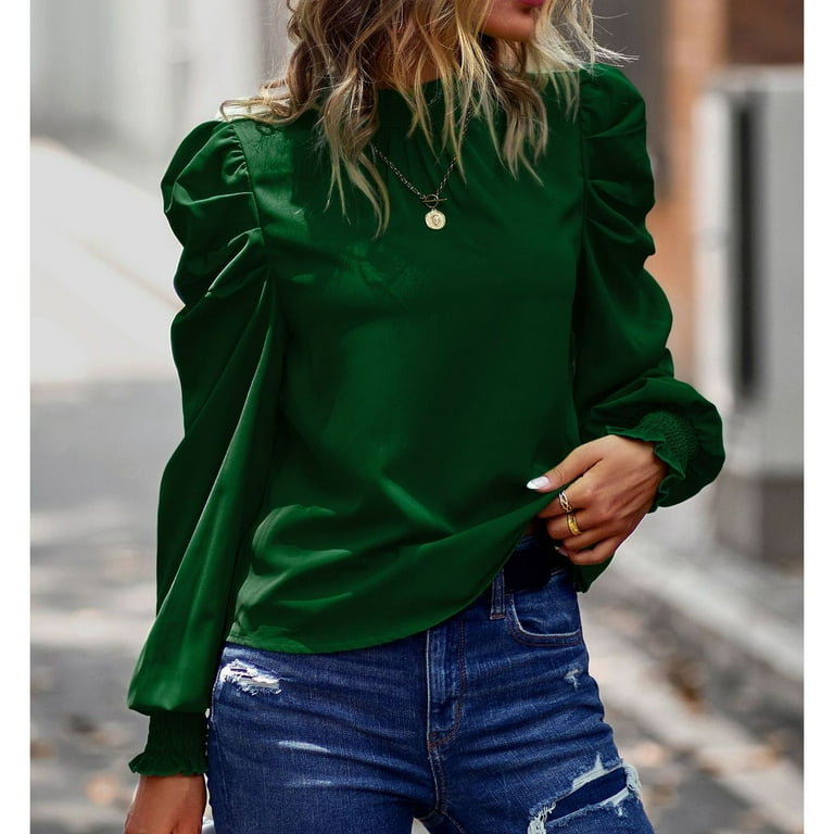 Dark green chiffon blouse online