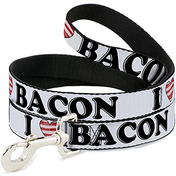 Buckle-Down DL-W30914 I Heart Bacon Text Dog Leash