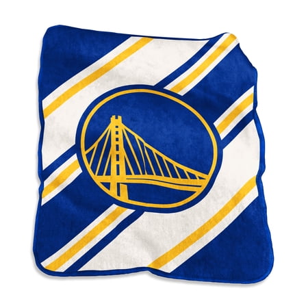 Logo Brands Golden State Warriors 50 x 60 Raschel Stripe Throw Blanket