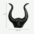 thumbnail image 2 of Disfraz de Halloween para mujer, tocado de cuernos de reina, disfraz de Maléfica, diadema de látex negra con cuernos para adultos, sombrero de Maléfica, 2 of 5