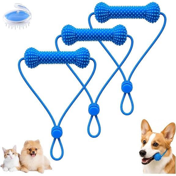 Dual-Action Canine Dental Prop, Indestructible & Reusable, Dog Mouth Opener for Teeth Cleaning, Dog Dental Chews Toy for Small Medium Large Dogs (3 PCS)