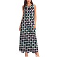 thumbnail image 3 of Colorful Music Dress Retro Vinyl Records Party Maxi Dress V Neck Pattern Bohemia Long Dresses Street Style Oversized Vestidos, 3 of 5