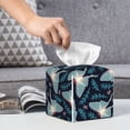 thumbnail image 6 of Lsque Glowing Butterfly Printed Tissue Box Cover Holder, Facial Paper Organizer Dispenser,Square with Bottom Belt, PVC Leather Decorative Organizer, 6 of 8