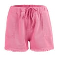 thumbnail image 5 of Aayomet Shorts Décontractés à Franges pour Femmes, Rose Vif, P, 5 of 5