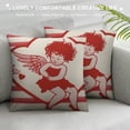 thumbnail image 3 of GOSMITH  Valentines Day Throw Pillow Covers Red White Stripes Love Heart Cupid&nbsp;Pillows Case&nbsp;Pillowcase Valentine’s Day Anniversary Cushion Case Standard Size for Couch&nbsp;Sofa Bed, 3 of 5