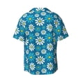 thumbnail image 4 of Balery Daisies Flowers Men's Casual Button Down Shirt Short Sleeve Textured Summer Cuban Beach Shirts-3X-Large, 4 of 7