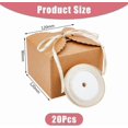 thumbnail image 2 of 1 Bag 20Pcs Paper Gift Box Brown Kraft Paper Folding Box with Polyester Ribbon Roll Paper Cookie Boxes 12x12x9CM Square Paper Cookie Boxes for DIY Gift and Party Packaging, 2 of 7