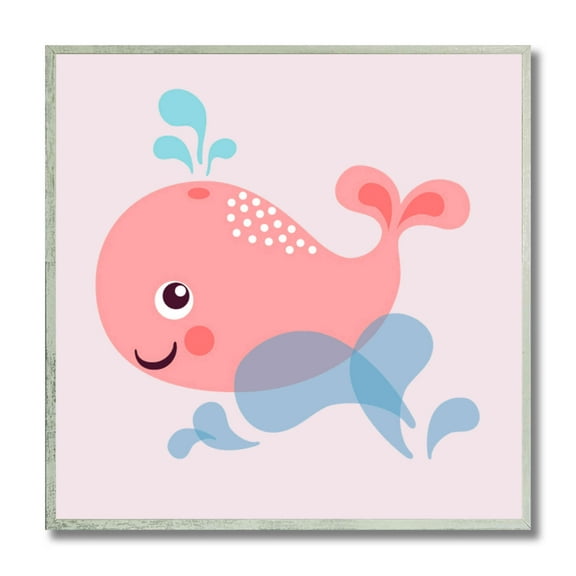 Epic Graffiti Cheery Whale Kid's Framed Wall Art, 12" x 12"