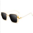 thumbnail image 1 of Gafas de sol indias para hombre, estilo retro, con borde grueso, caja de metal, gafas de sol de moda, 1 of 5
