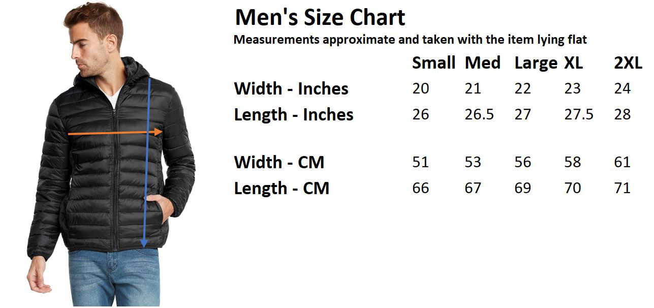 Mens Small Jacket Size Chart