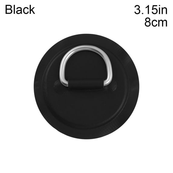 Hot PVC Pad Stainless Steel Canoe Raft Dinghy Inflatable Boat Patch D Ring Pad/Patch Kayak Surfboard SUP Tie Down BLACK 8CM