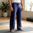 thumbnail image 5 of YABCSAZ Mens Yoga Pants Breathable High Stretch Straight Leg Elastic Waist Loose Fit Casual Athletic Track Pants Workout Gym Running Trousers, 5 of 7