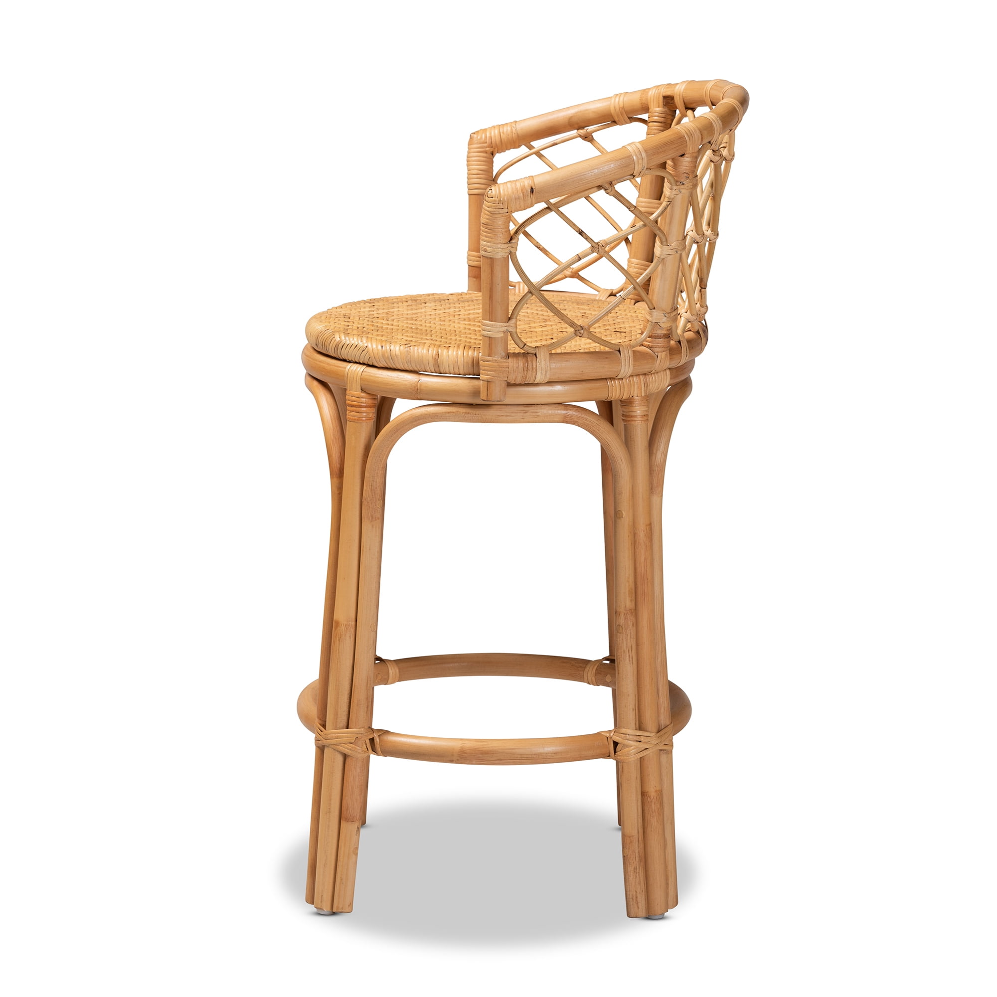 bali & pari Orchard Rattan BOHO Counter Stool, Natural Brown
