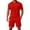 Red, variant on Migroa Mens Casual 2 Piece Outfits Lounge Sets Lightweight Breathable Golf Short Sleeve And Drawstring Shorts Outfits For Beach Vacation Black L