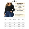 thumbnail image 6 of Agnes Orinda Plus Size Bodysuits for Women Deep V Neck Zip Up Long Sleeve Tops Bodysuit Jumpsuit 2X Black, 6 of 6