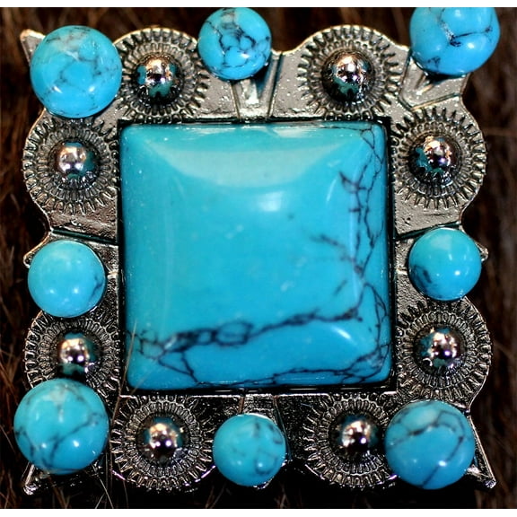 4 Conchos Rhinestone Horse Saddle Western  Blue CO514