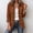 Coffee, variant on Women's Ruffled Button-Down Cool Silk Cotton Cardigan, Sweaters